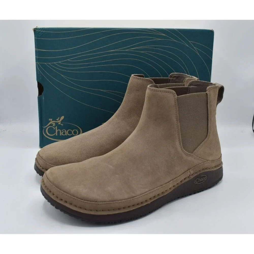 Chaco Mens Size 8 Poania Earth Brown Suede‎ Chelsea Boots Shoes